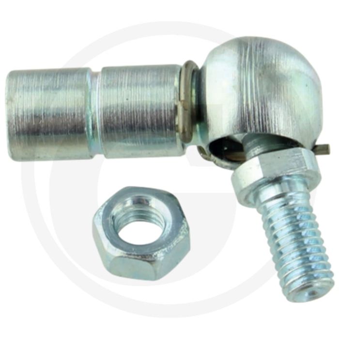 Haaks kogelgewricht L M5 DIN 71802 – Galvanisch verzinkt, linkse draad, Ø8 mm