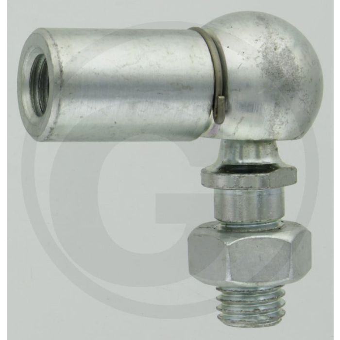 Haaks kogelgewricht M14 DIN 71802 galvanisch verzinkt met draad en borgbeugel