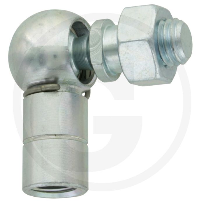 Haaks kogelgewricht L M12 DIN 71802 galvanisch verzinkt linkse draad Ø16 mm