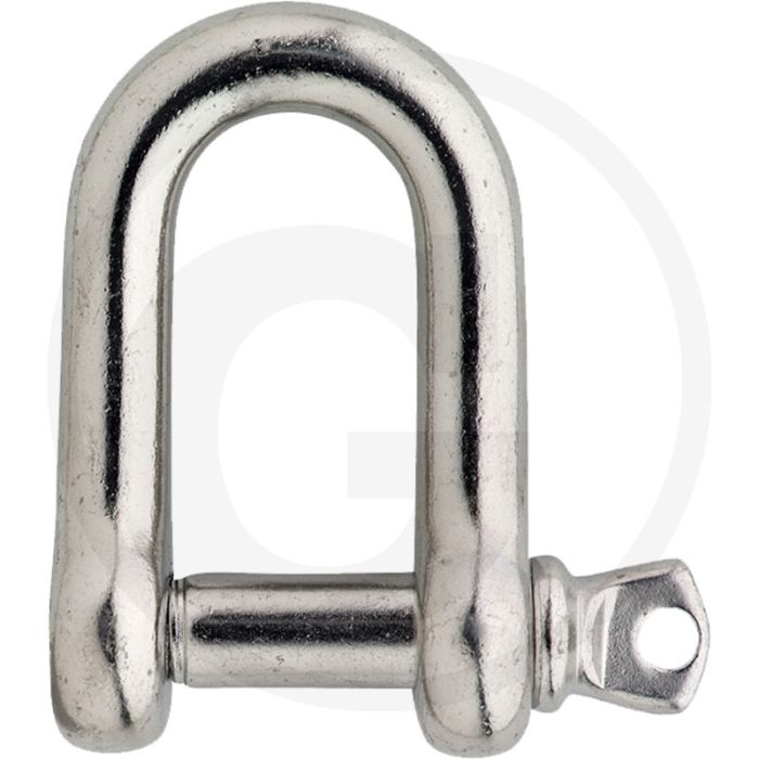 D-sluiting Niro A4 recht 10mm RVS A4 0,78t