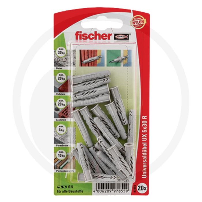 Fischer VPE10 universele pluggen UX 8x50 mm SB-kaart 10 stuks