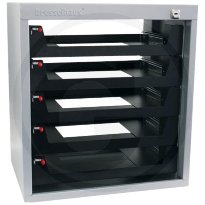 Assortimentskast 440x405x295 mm – 5-voudig, leeg, afsluitbaar