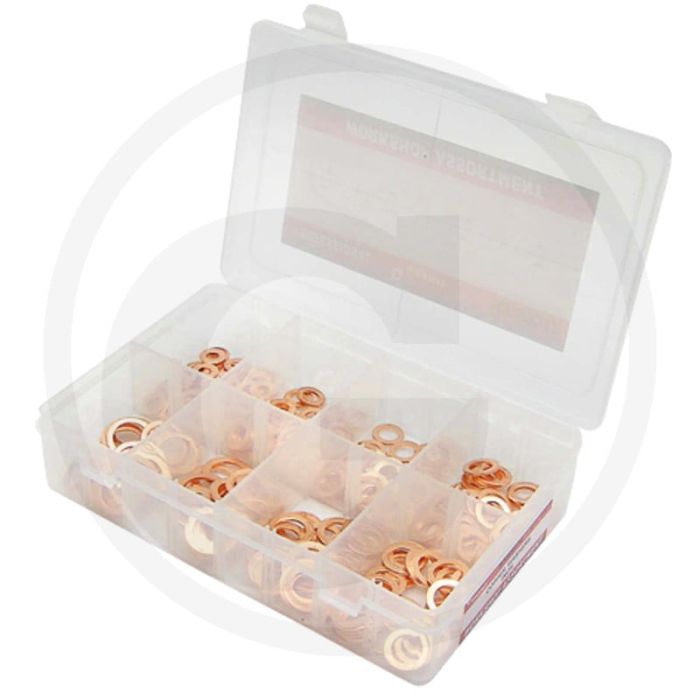 Assortiment koperringen DIN 7603 – Koper, inch, 240-delig