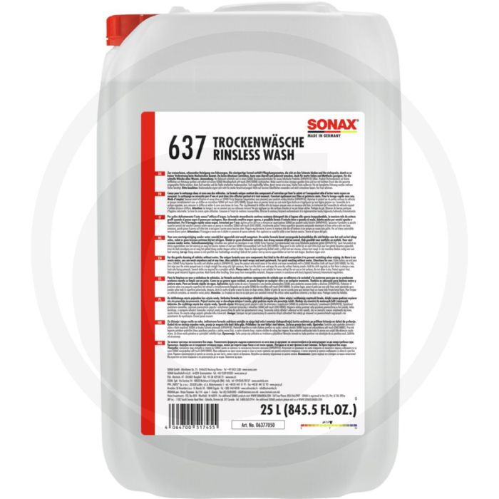 SONAX DryWash 25 liter – Zachte waterloze voertuigreiniging, voorkomt krassen