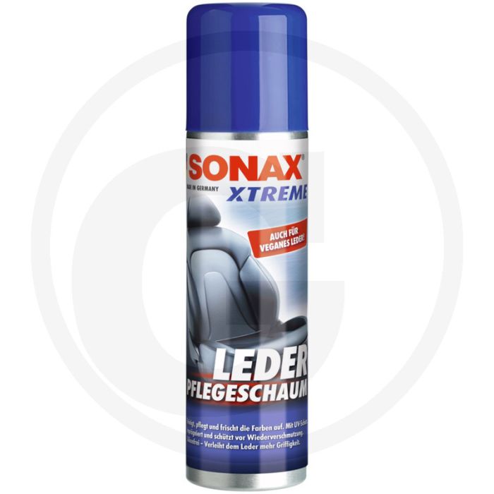 SONAX Xtreme leerverzorgingsschuim NanoPro – siliconenvrij, met carnaubawas & UV-bescherming