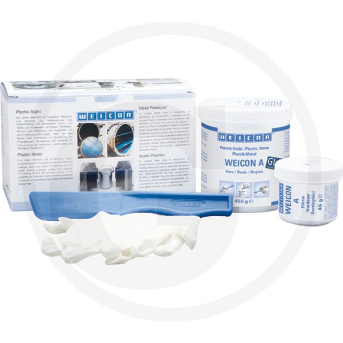 WEICON Kneedstaal Type A – 0,5 kg, staalgevuld epoxy, temperatuurbestendig tot 120°C