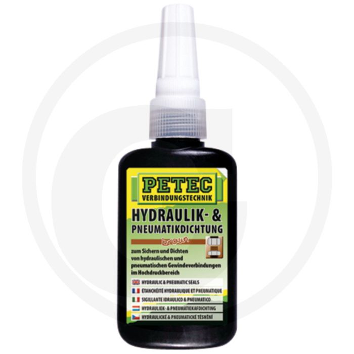 PETEC Verbindungstechnik Hydraulische afdichting – 50 ml fles, middelzware zekering, bruin