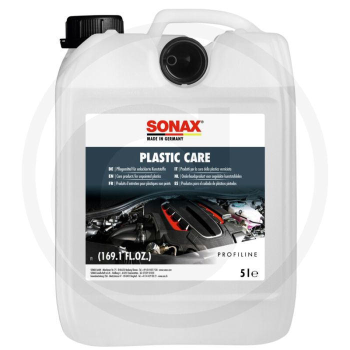 SONAX PROFILINE Plastic Care – Regenererende kunststofverzorging, 5 liter, oplosmiddelvrij