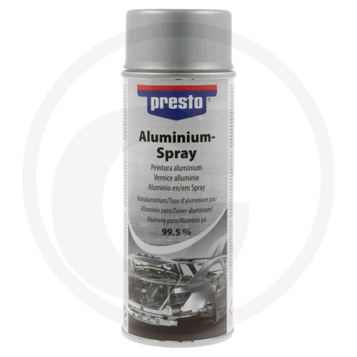 Presto Aluminiumspray 400 ml spuitbus, hittebestendig tot +600°C Presto Aluminiumspray 400 ml spuitbus, hittebestendig tot +600°C