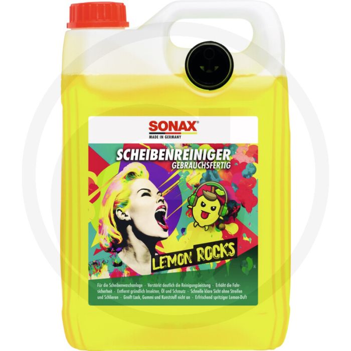 SONAX Ruitenreiniger klaar voor gebruik 5 liter – Lemon Rocks, citroengeur