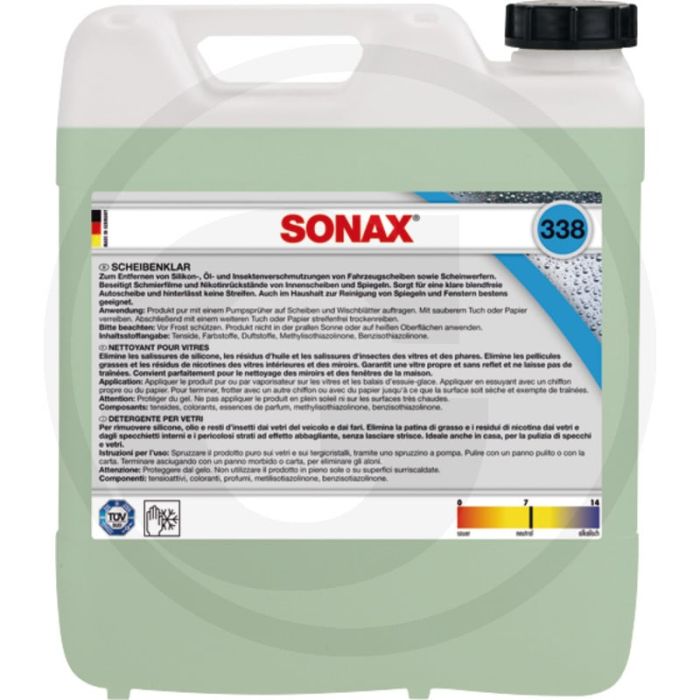 SONAX Ruitenreiniger 10L Jerrycan – Streeploze reiniging, fosfaatvrij, citrusgeur SONAX Ruitenreiniger 10L Jerrycan – Streeploze reiniging, fosfaatvrij, citrusgeur