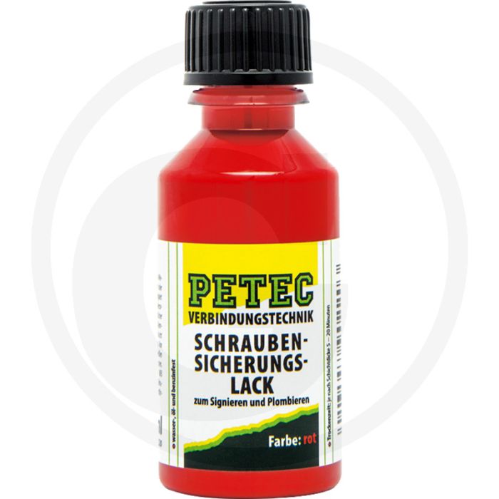PETEC Verbindungstechnik Schroefborglak Rood Penseelflesje 20 ml