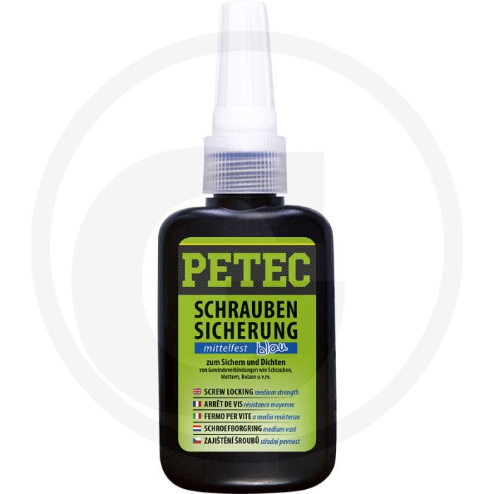 PETEC Verbindungstechnik Schroefdraadborgmiddel - middelsterk, blauw, 250 g, tot M36