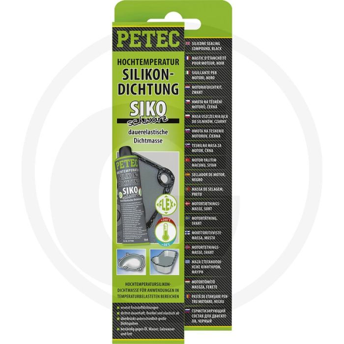 PETEC Verbindungstechnik Siliconenkit voor hoge temperaturen (SIKO, zwart)