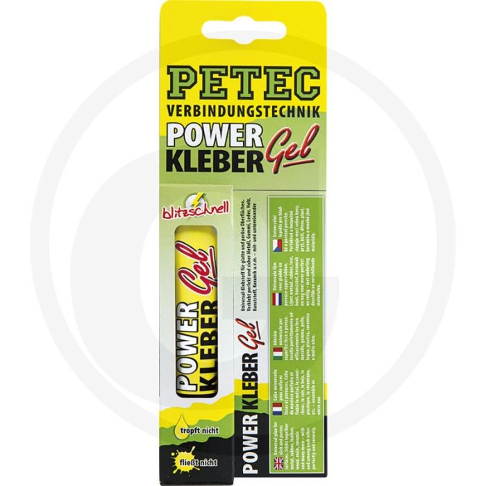 PETEC Verbindungstechnik Power lijmgel – 20 g, transparant, snelle 1‑component secondelijm