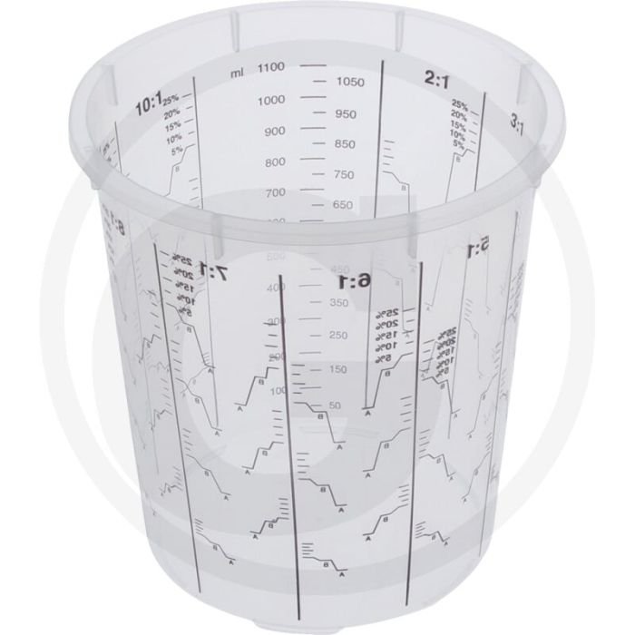 Mengbeker 1,3 L met schaalverdeling voor verf, verharder en verdunner
