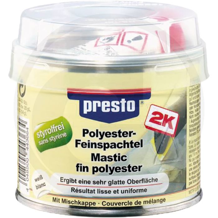 Presto Polyester plamuur "styreenvrij" – 2-component, elastisch, 500 g
