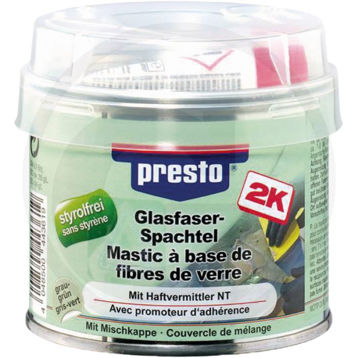 Presto Glasvezelplamuur "styreen-vrij" 2-componenten polyester, inhoud 1000g Presto Glasvezelplamuur "styreen-vrij" 2-componenten polyester, inhoud 1000g