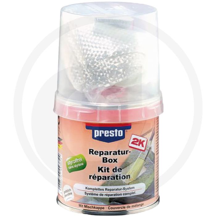 Presto Reparatieset “vrij van styreen” – Polyesterhars 250 g voor metaal, hout en beton