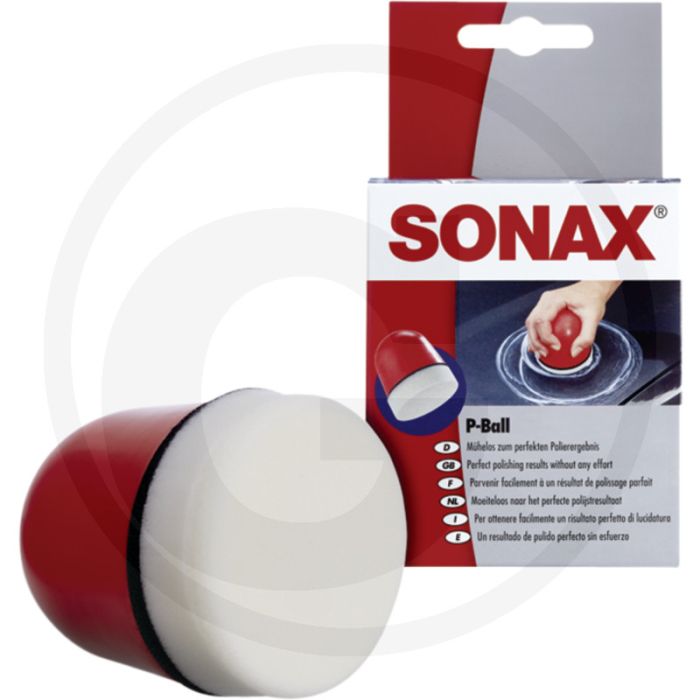 SONAX P-Ball – Ergonomische polijstbal met afneembare spons voor perfect polijstresultaat