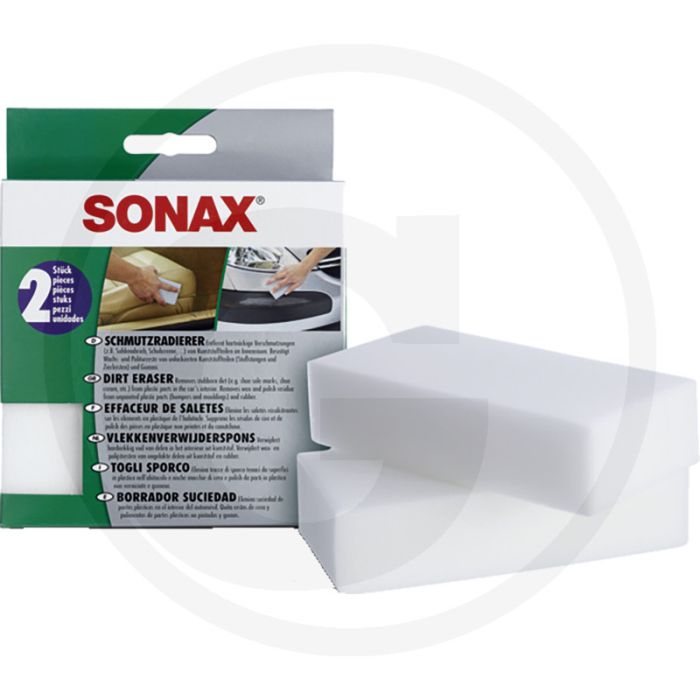 SONAX Vuilverwijderaar 2 stuks – Spons met fijne poriën voor hardnekkige vervuiling