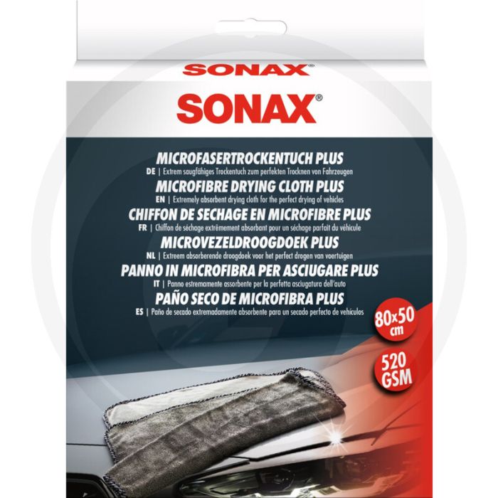SONAX Microvezel droogdoek – 40x40 cm, 2 stuks, zachte glans zonder krassen