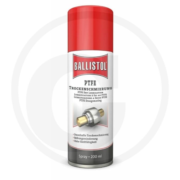 Ballistol PTFE droge smering 200 ml spray – schone, blijvende droogsmering zonder vuilhechting