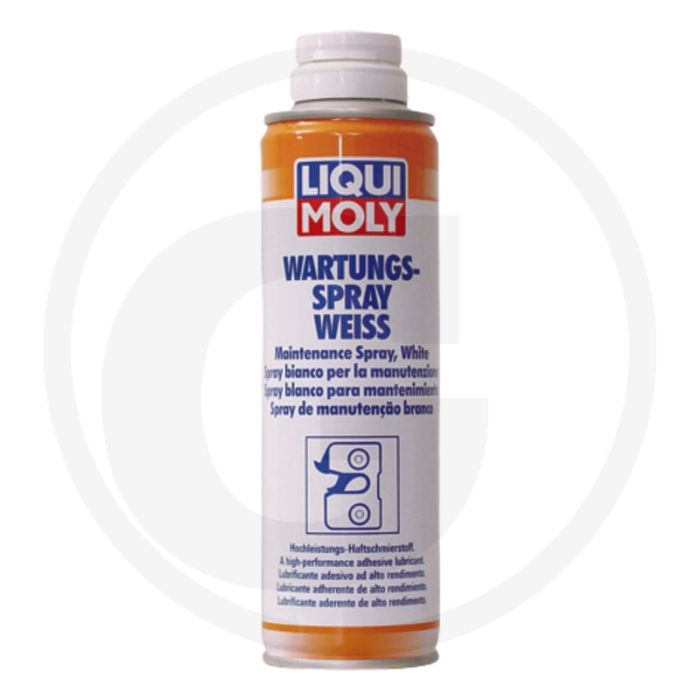 Liqui Moly Onderhouds-spray wit – 250 ml spuitbus, waterbestendig smeermiddel