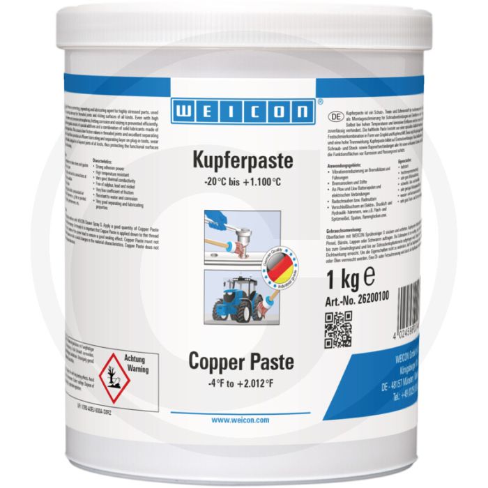 WEICON Koperpasta, 1 kg (Smeer- en scheidingspasta op koperbasis)