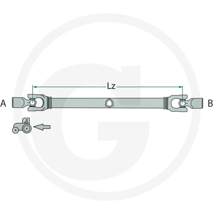 Weasler Aftakas AB4 1 3/8" 6 splines Italiaans systeem 810 mm Treksluiting