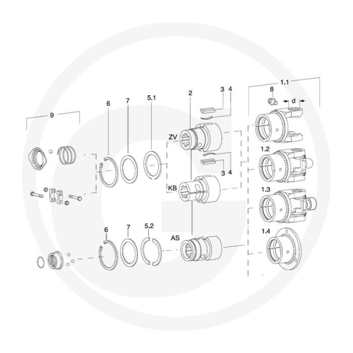 Walterscheid Naaf ZV 1 1/8" (6)