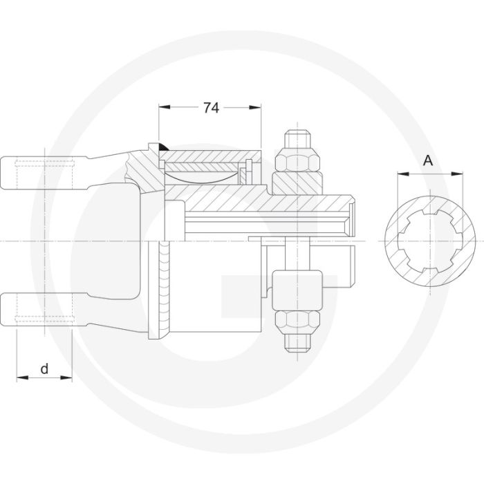 Walterscheid Vrijloopkoppeling F5/2 – 1 3/8" (6) – 2500 Nm