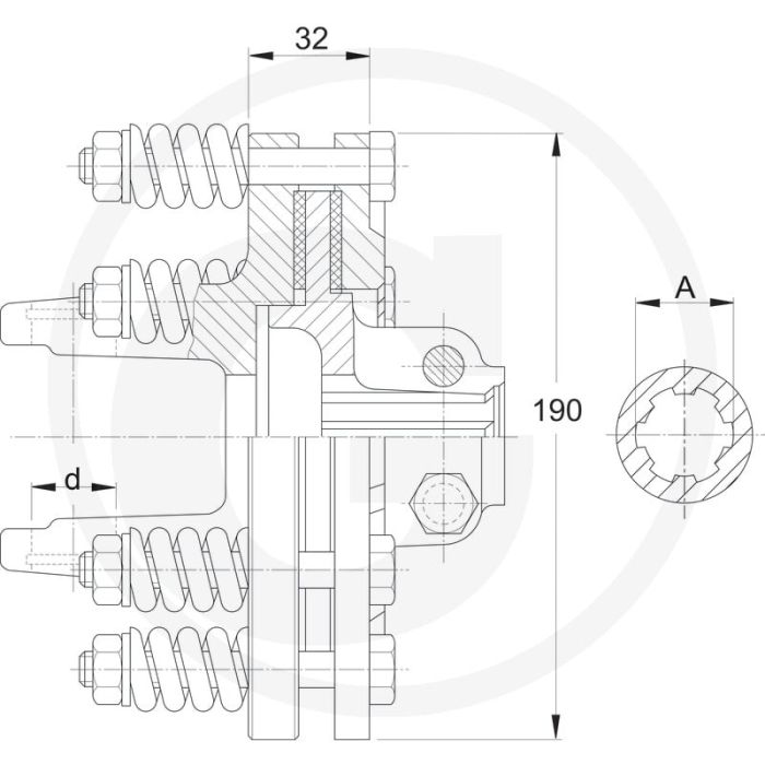 Walterscheid Slipkoppeling K90 KF 1 3/8" (6) 90 daNm