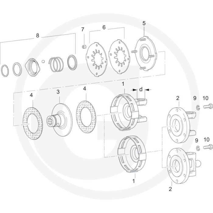Walterscheid Koppelingshuis (6 x M8)