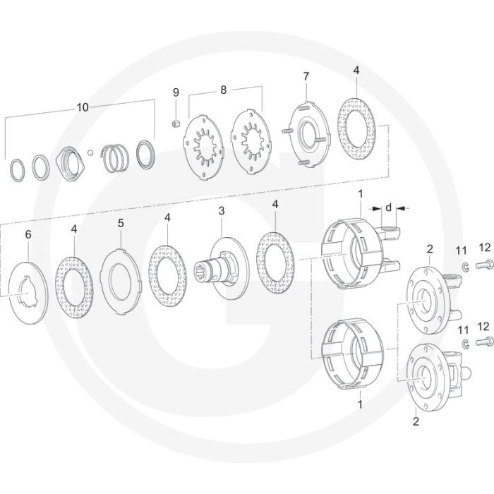Walterscheid Koppelingshuis (6 x M10)