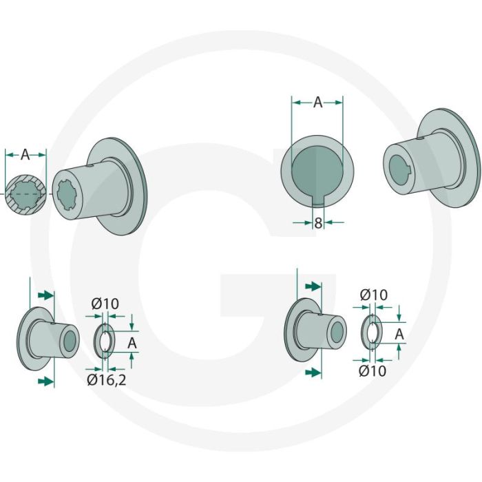 Walterscheid Naaf 1 3/8"(6) M10