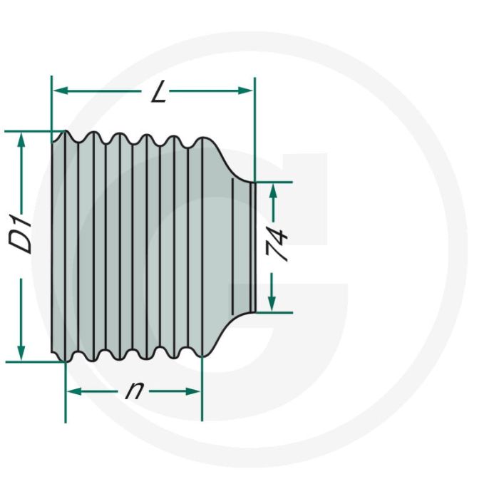Walterscheid Beschermkap SC/SD15 Ø156mm L203mm 10 ribben