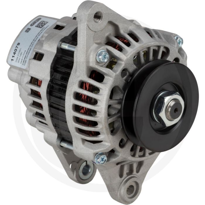 Dynamo 14 V / 40 A – Poelie Ø 74 mm, L55°, Rechtsdraaiend, B+ (M5) met W-aansluiting