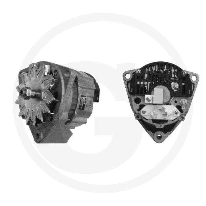 MAHLE Dynamo 28 V / 35 A – Vorm B, Inbouwhoek L+r 60°, Draairichting ↻