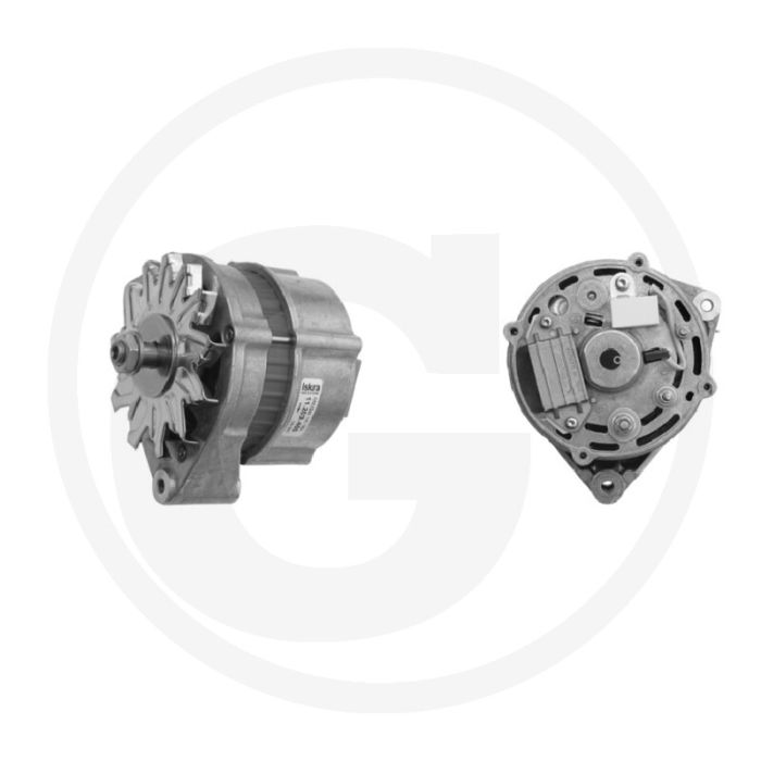 MAHLE Dynamo 14 volt / 55 A – Stofdicht, met ventilatorwiel, L 60°, ↻ draairichting