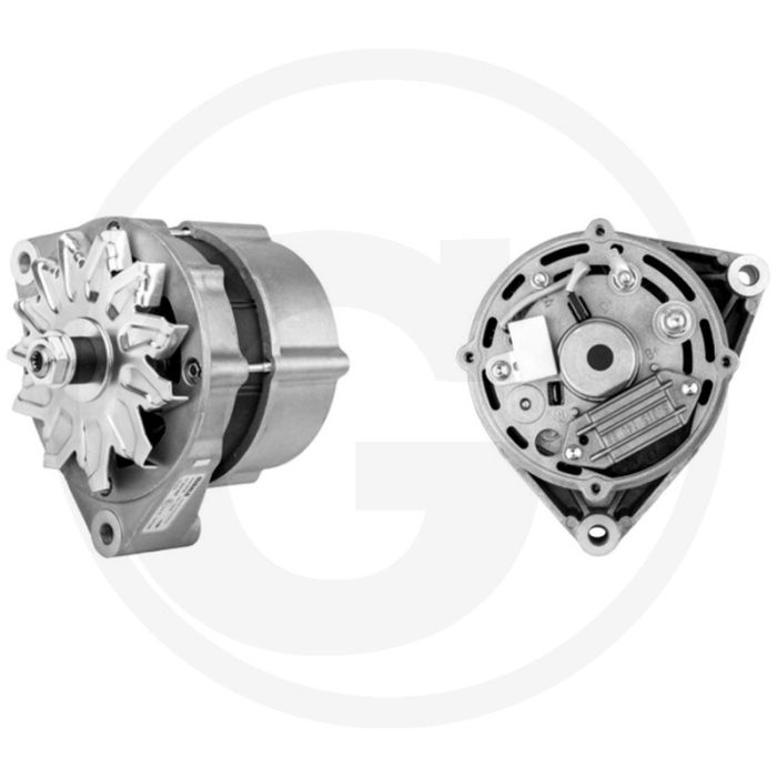 MAHLE Dynamo 14 volt / 120 A – Stofdicht, met W-aansluiting, L 60°, ↻ draairichting