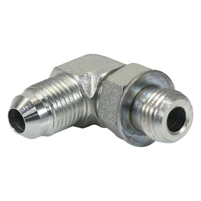 Hydraulisch verloopstuk 1/2'' JIC Man x 1/2'' UNF Man 90° Instelbare knie koppeling
