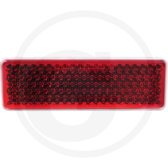 Réflecteur rouge rectangulaire en plastique 130 x 42 mm, à visser