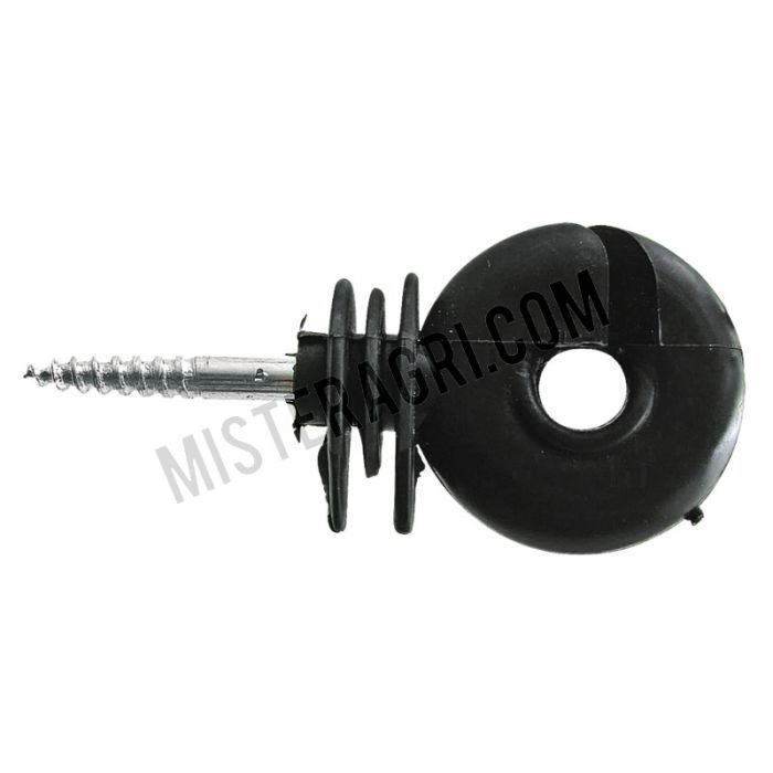 Schroef-isolatoren - compact, zwart, met aangegoten steun 5,3 mm