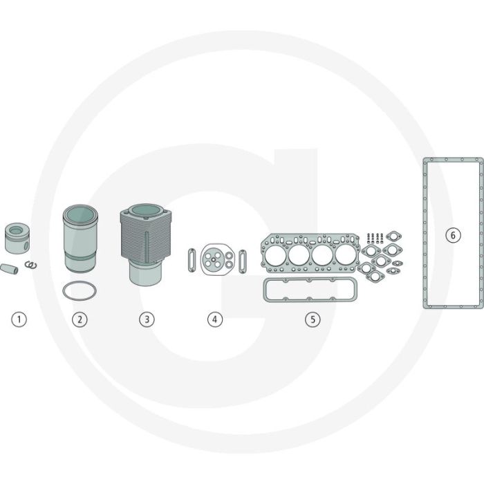 Motorreparatieset set 1, 3, 4, 6 en drijfstanglager
