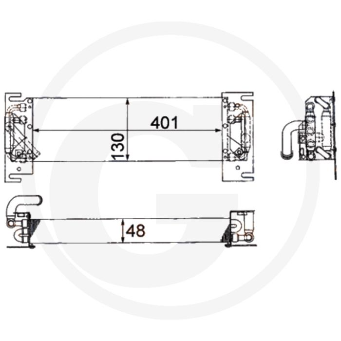 Eberspächer Heizung Oliekoeler 401 x 130 x 48 mm