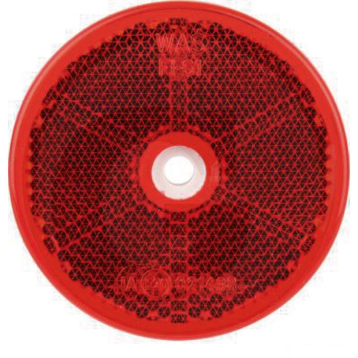 Reflector rond rood 60 mm geschroefd