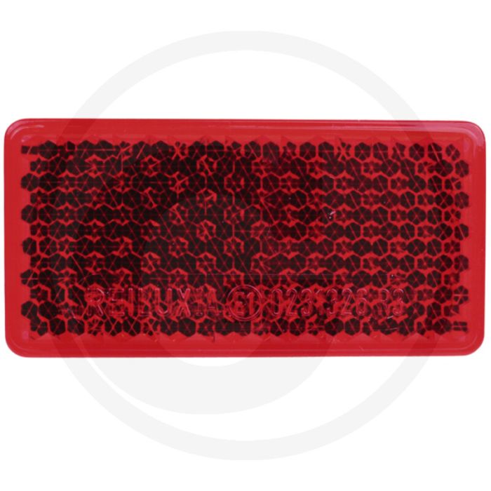 Réflecteur rectangulaire rouge 70 x 35 mm, autocollant