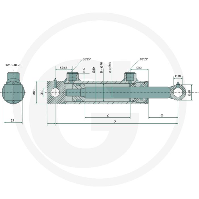 Cylindre DW-B-40-70-700-910