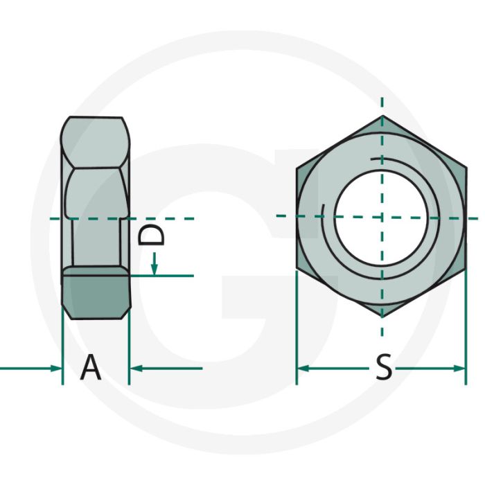 Zeskantmoer M10 DIN 934 Zeskantmoer M10 DIN 934